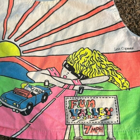 VTG Les Copines Kids 80s/90s Top Neon Colors Size 8 - Picture 6 of 9